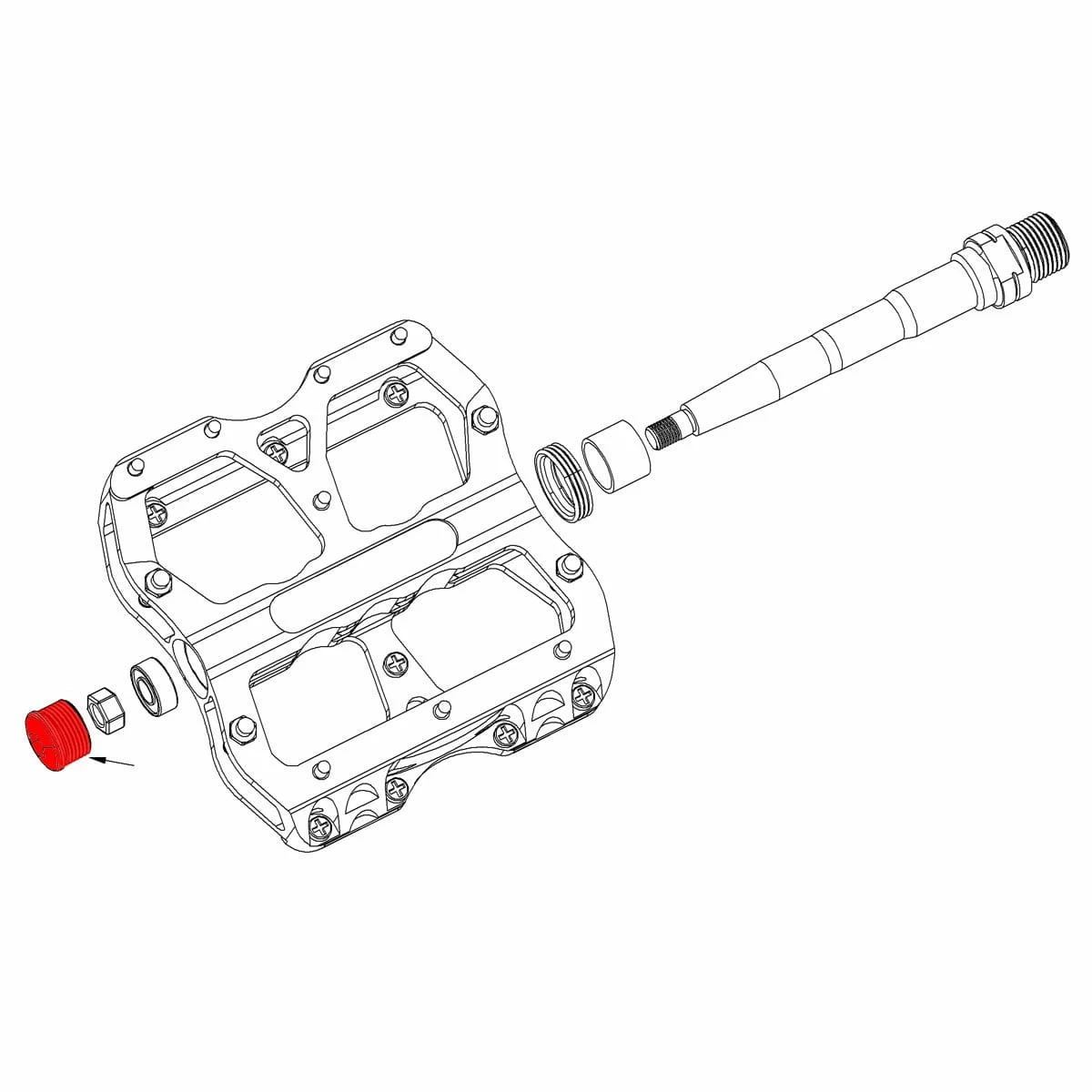 Reverse Embout D'essieu Pour Pédales Escape 3 Reverse Embout D'essieu Pour Pédales Escape