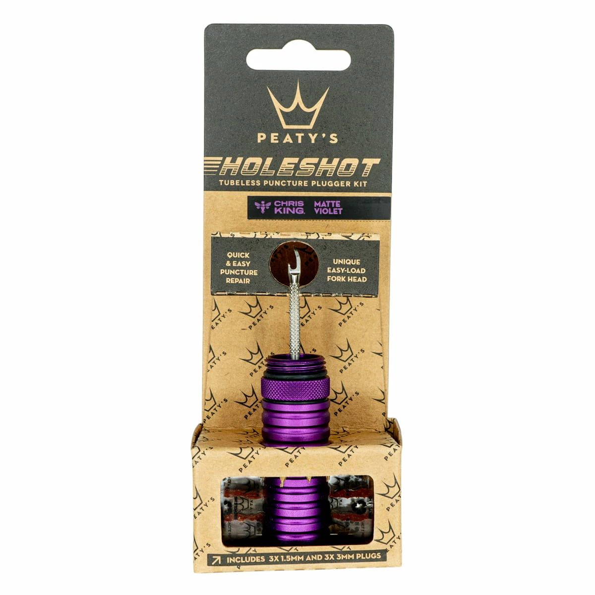 Peaty's Holeshot Tubeless Puncture Plugger Kit - Violet 3 Peaty's Holeshot Tubeless Puncture Plugger Kit - Violet