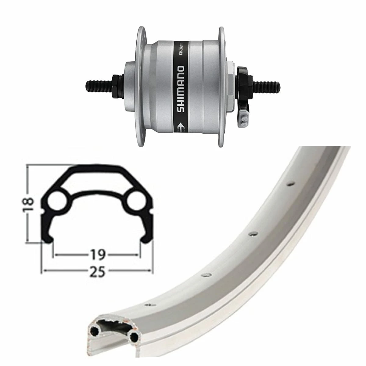 Bike Mailorder VR 28 Pouces Avec Dynamo De Moyeu - Argent 4 Bike Mailorder VR 28 Pouces Avec Dynamo De Moyeu - Argent – Image 2